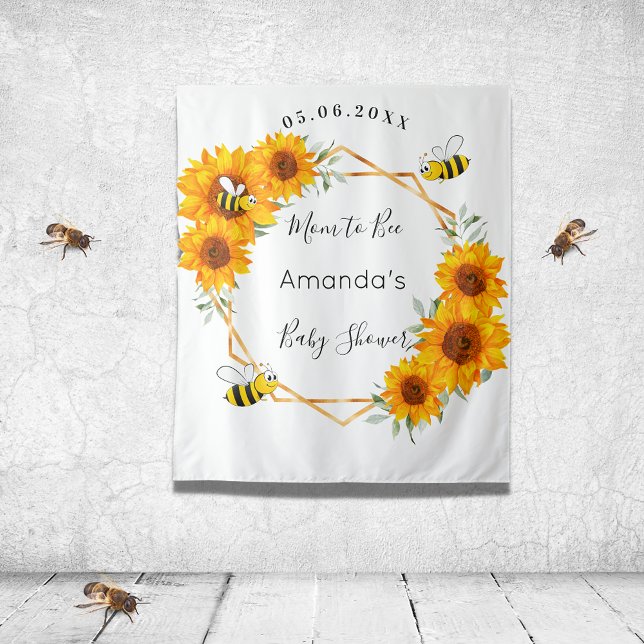Baby Shower Mum to bee sunflowers gender neutral  Tapestry (Creator Uploaded)