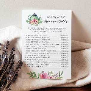 Baby Shower Mummy or Daddy Game Card