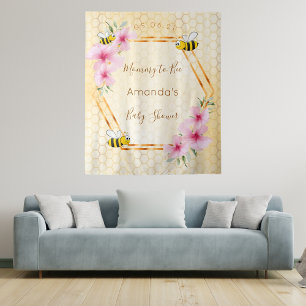 Baby Shower mummy to bee bumble bees honeycomb Tapestry