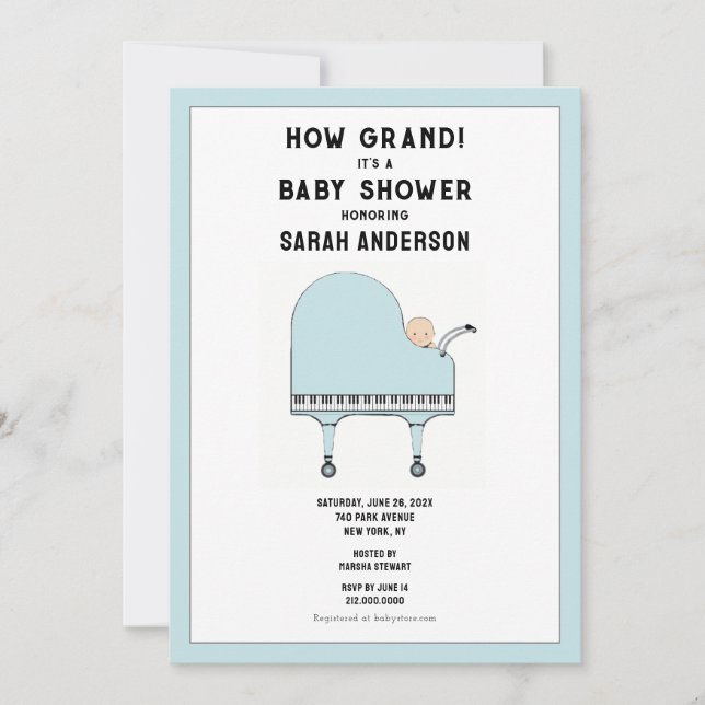 Baby Shower Music Theme Invitation (Front)