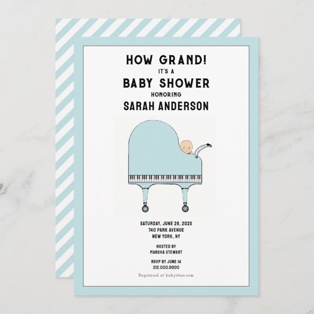 Baby Shower Music Theme Invitation (Front/Back)