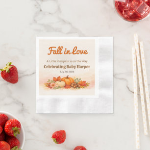 Baby Shower Napkin Rustic Pumpkin Woodland