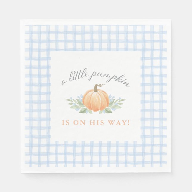Baby Shower Napkins | A Little Pumpkin (Front)