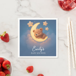 Baby Shower Napkins – Teddy Bear on the Moon