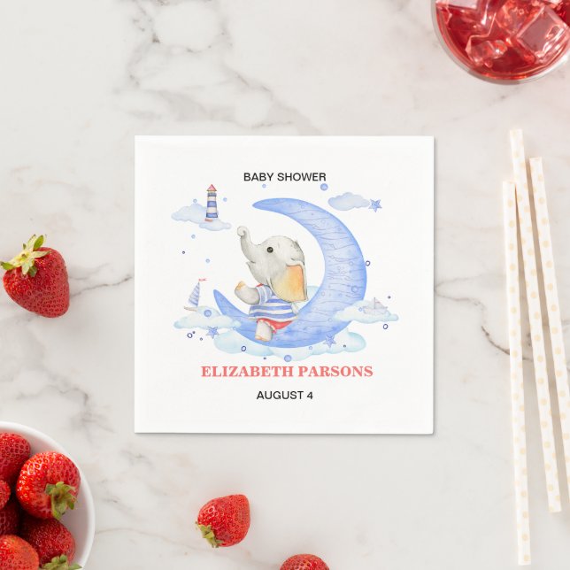 Baby Shower Nautical Theme Napkin (Insitu)
