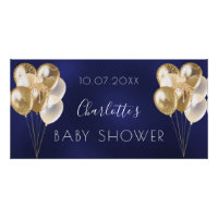 Baby Shower navy blue gold balloons boy