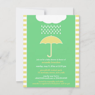Baby Shower Neutral Green Umbrella Invitation
