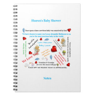 Baby Shower Notes Spiral Notebook 