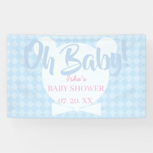 Baby Shower Oh Baby Light Blue Wall Decor Banner
