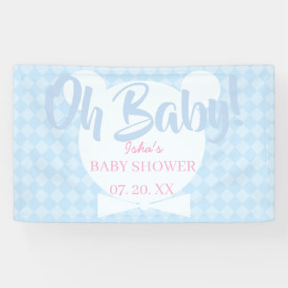 Baby Shower Oh Baby Light Blue Wall Decor Banner