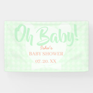 Baby Shower Oh Baby Light Green Wall Decor Banner
