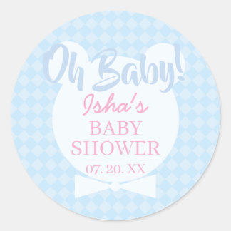 Baby Shower Oh baby Round Sticker