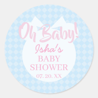 Baby Shower Oh baby Round Sticker