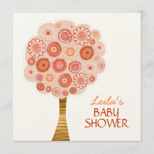 Baby Shower Orange Blossom Tree Custom Invitation