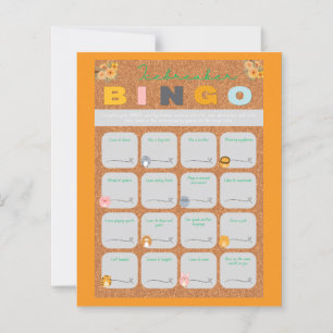 Baby shower orange icebreaker bingo Paper Sheet