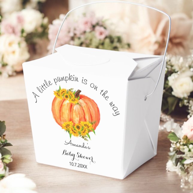 Baby Shower Orange Pumpkin Fall White Favour Box (Creator Uploaded)