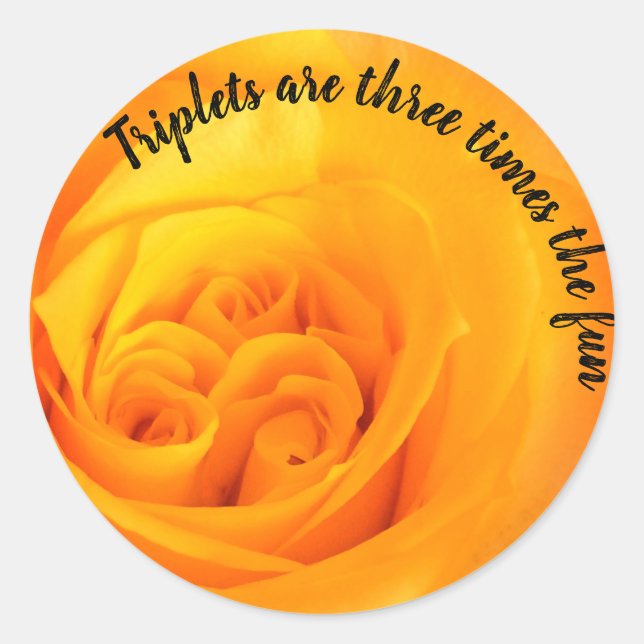 Baby Shower Orange Rose Envelope Seal Triplets (Front)