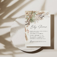 Baby shower pampas grass modern elegant natural
