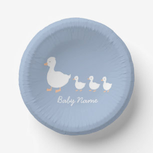 Baby Shower Paper Bowl Blue Duckling Design Paper Plate