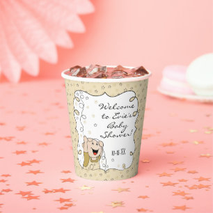 Baby Shower Paper Cups "Gold Star Baby" 8 oz.