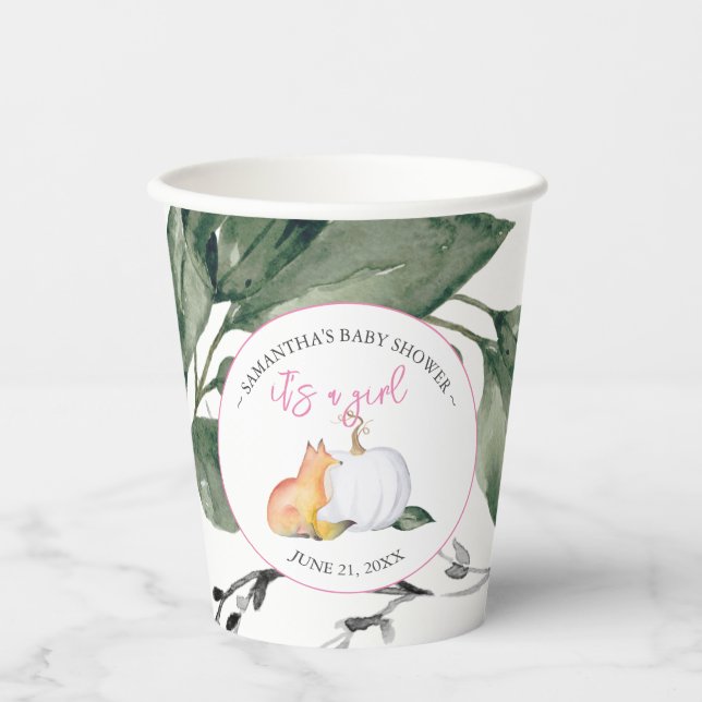 Baby Shower Paper Cups Template Autumn (Front)