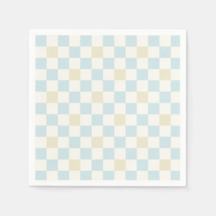 Baby Shower Paper Napkin for a Boy Blue Check