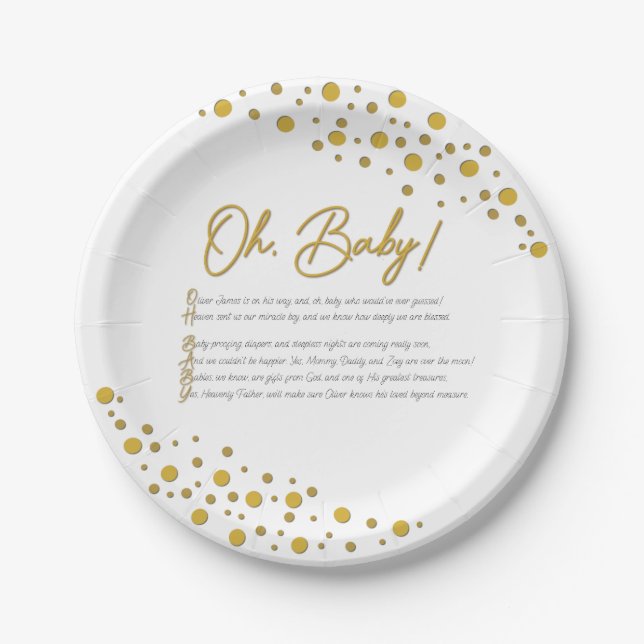 Baby Shower Paper Plate (Front)