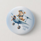 Baby Shower Party Baby Bear Pilot Blue Aeroplane 
