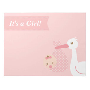 Baby Shower Party Favour - Stork Delivers Baby Notepad