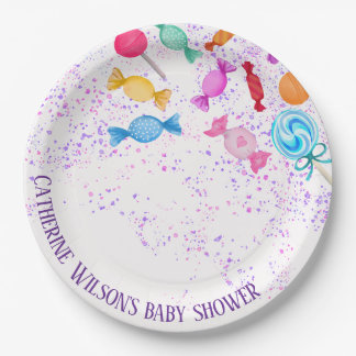 Baby Shower Party Lollipops Sweets Paper Plate