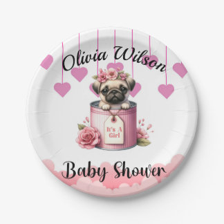 Baby Shower Party Plates, Puppy Theme Plates