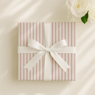 Baby shower pastel pink /Off-white striped   Wrapping Paper