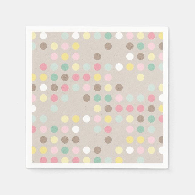 Baby Shower Pastel Polka Dot Napkin (Front)