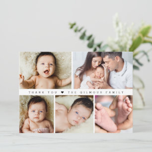 Baby Shower Photo Collage Simple Thank You Card