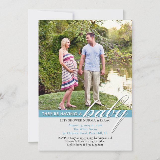 Baby Shower Photo Flat Invitation (Front)