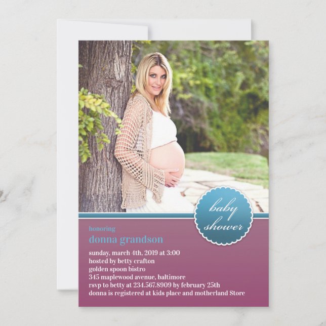 Baby Shower Photo Flat Invitation (Front)