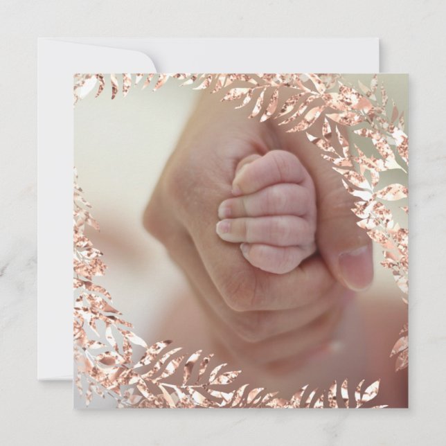 Baby Shower Photo Floral  Rose Pink Royal  Baby Invitation (Back)