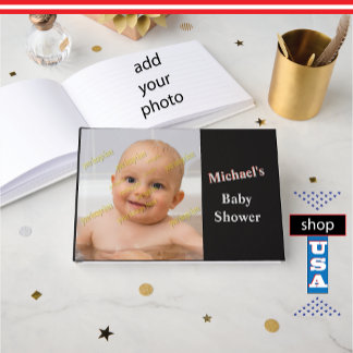 Baby Shower Photo Monogram 🍼 Best Wishes  Guest Book