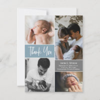Baby shower photo thank you birth announcement