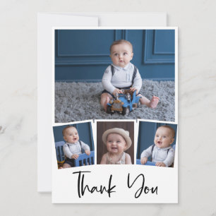Baby Shower Photo Thank You Card Modern Collage