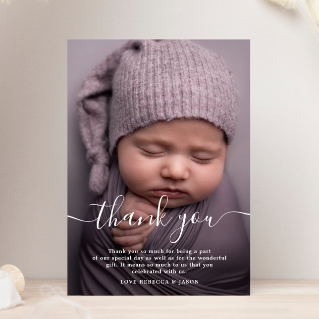 Baby Shower Photo Thank You Cards Custom  (Baby Shower Thank You Card)