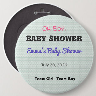 Baby Shower Pin Team Girl Team Boy Favour