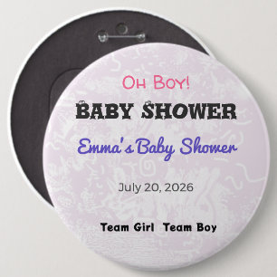 Baby Shower Pin Team Girl Team Boy Favour