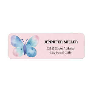Baby Shower, pink and blue watercolor butterfly