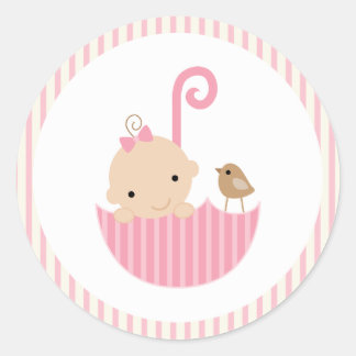 {baby shower} pink baby shower sticker