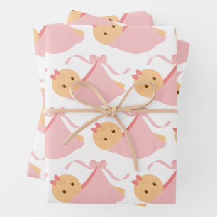 Baby Shower Pink Baby Wrapping Paper