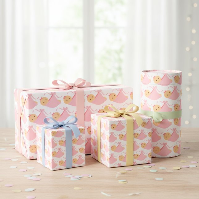 Baby Shower Pink Baby Wrapping Paper ( Wrapping Paper)