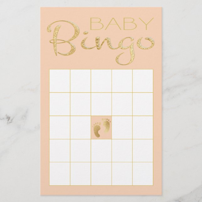 Baby Shower Pink BINGO "Gold/Pink Classic" (Front)