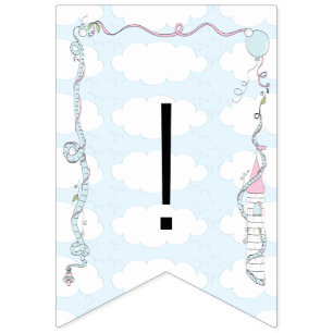 Baby Shower Pink/Blue/Castle, Swallowtail Banner