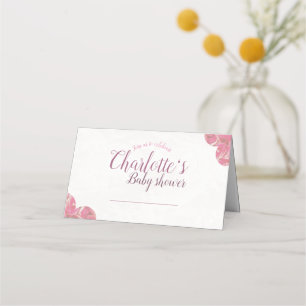 Baby shower pink & cream placecards